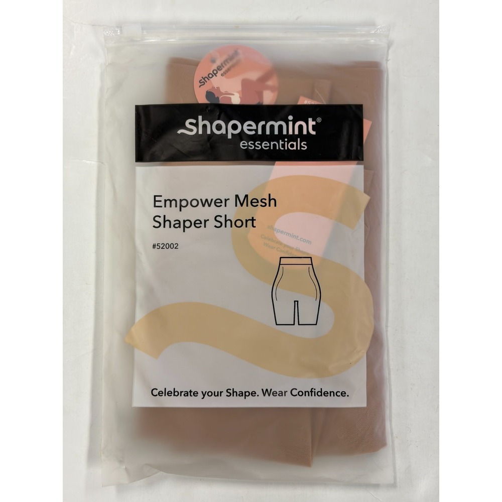 Shapermint Essentials Empower Mesh Shaper Short Women's L Nude Latte Shapewear N